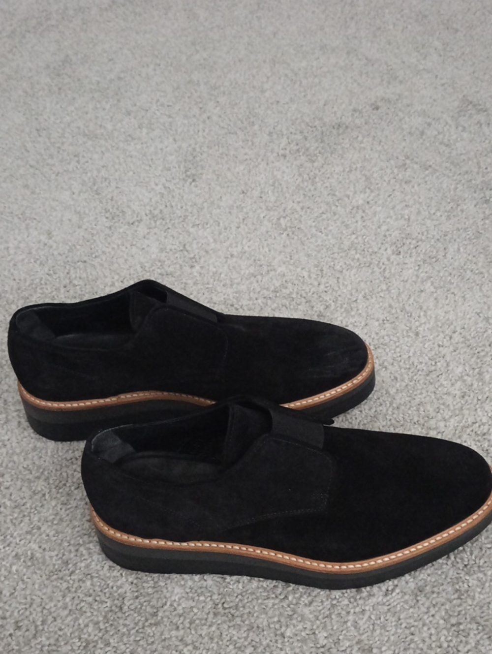VINCE Black Suede Loafers Size 7 - Picture 6 of 9